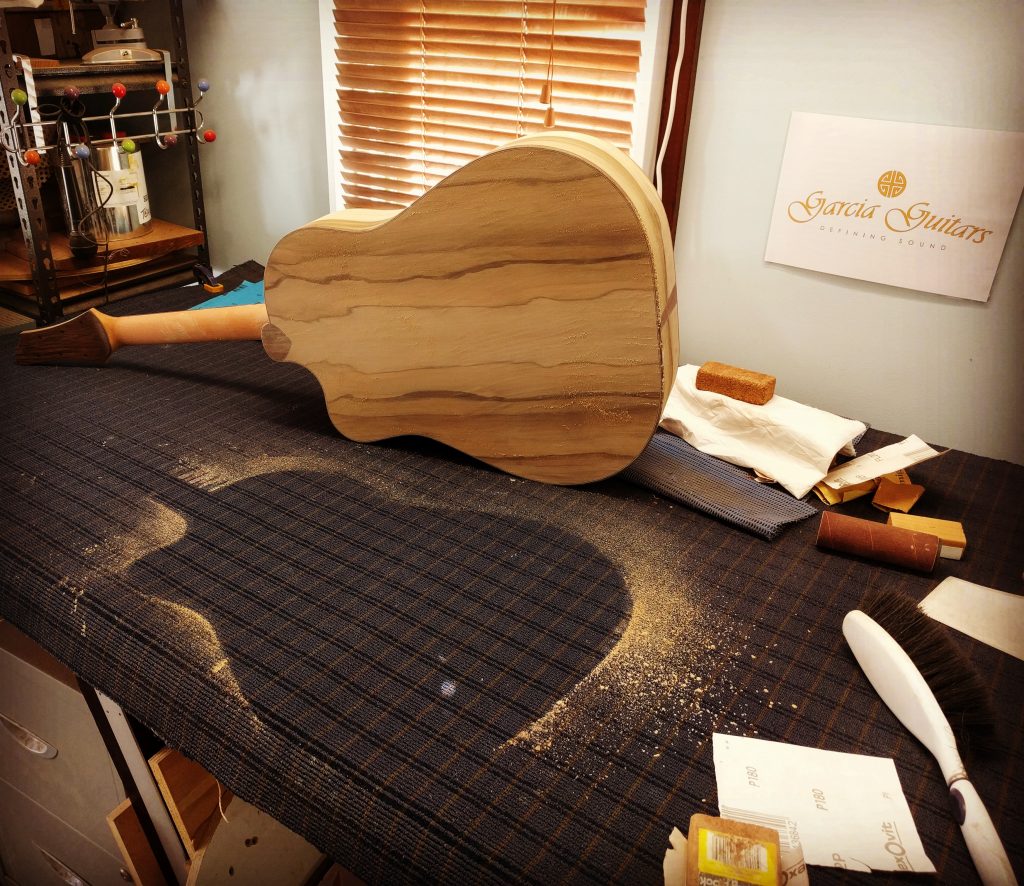 Guitar in the building process