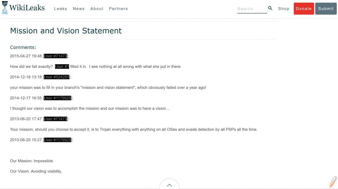 CIA chat messages