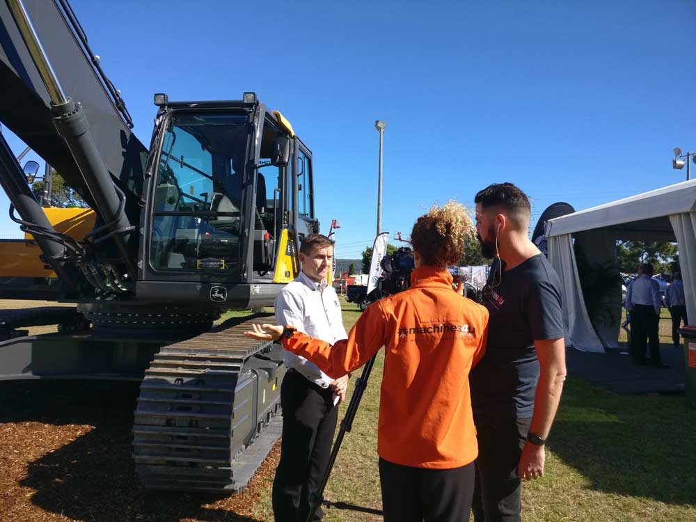 filming John Deere excavator launch