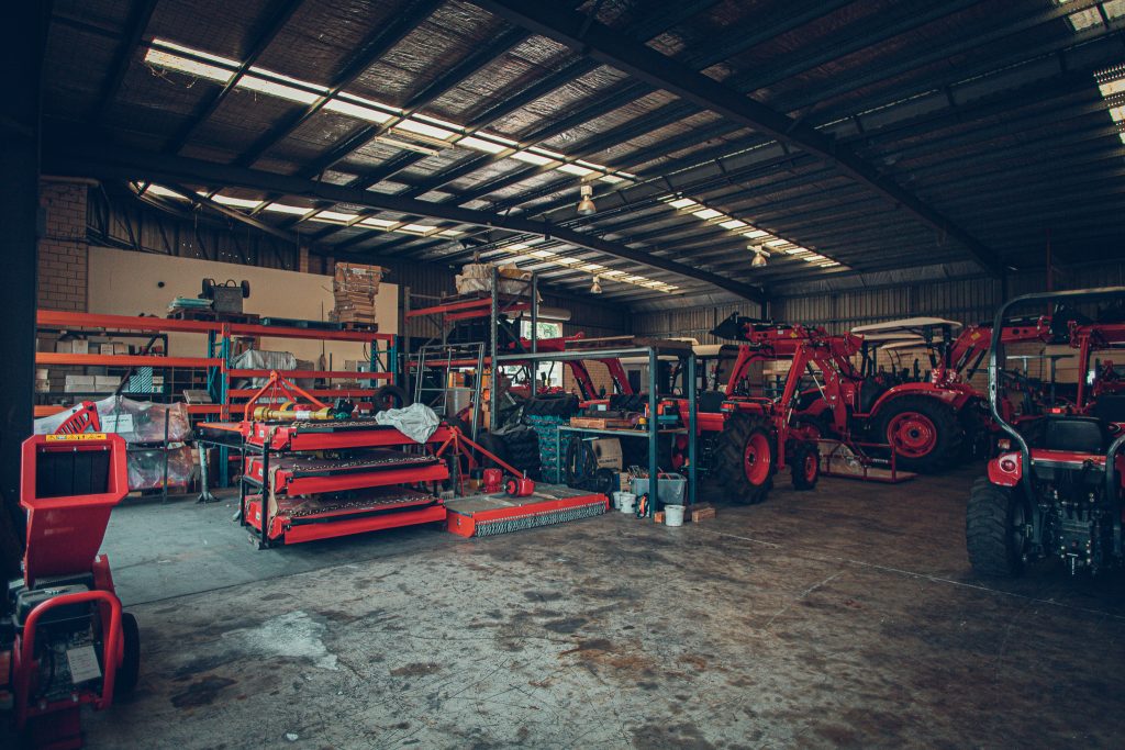 Machinery dealer warehouse