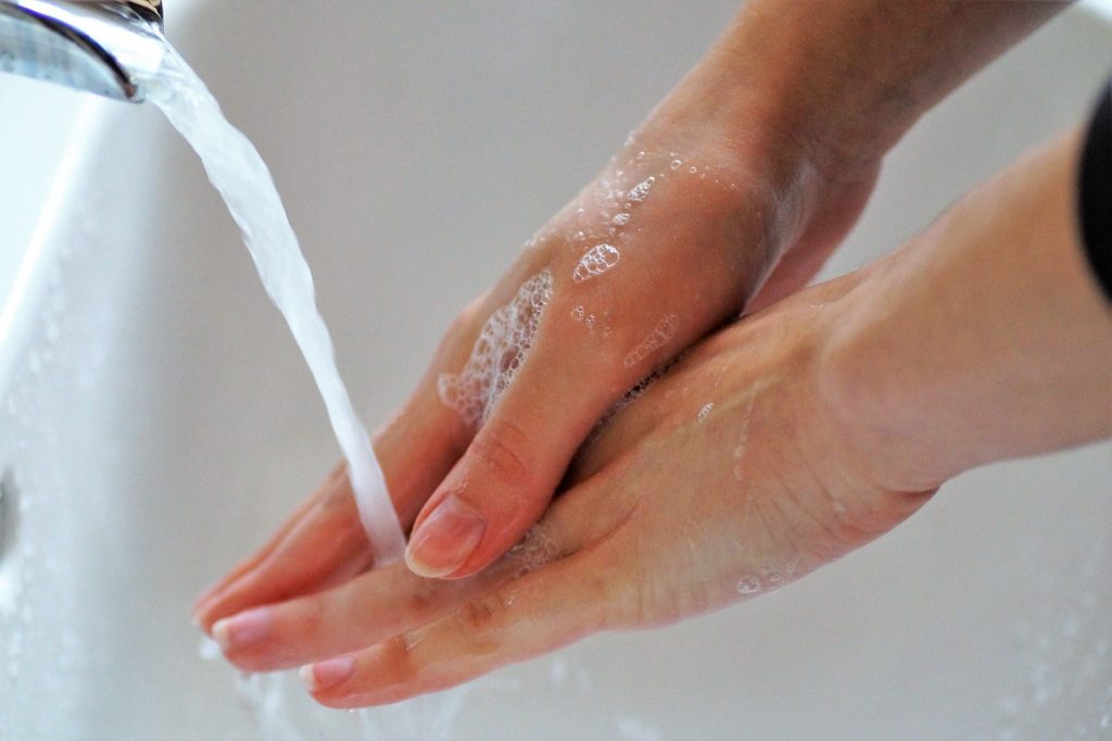 Washing hands with soap